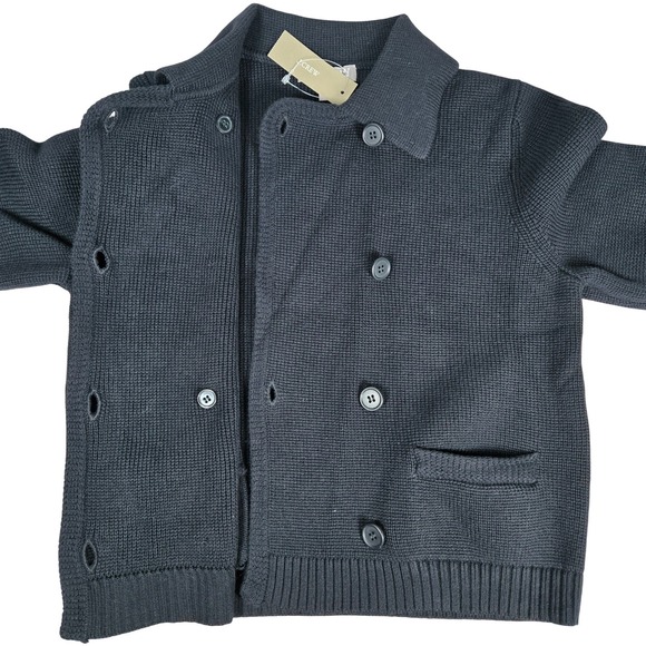 J. Crew Marielle cropped cardigan Black CK498 XS NWT Knit Double Breasted Jacket - Picture 3 of 11